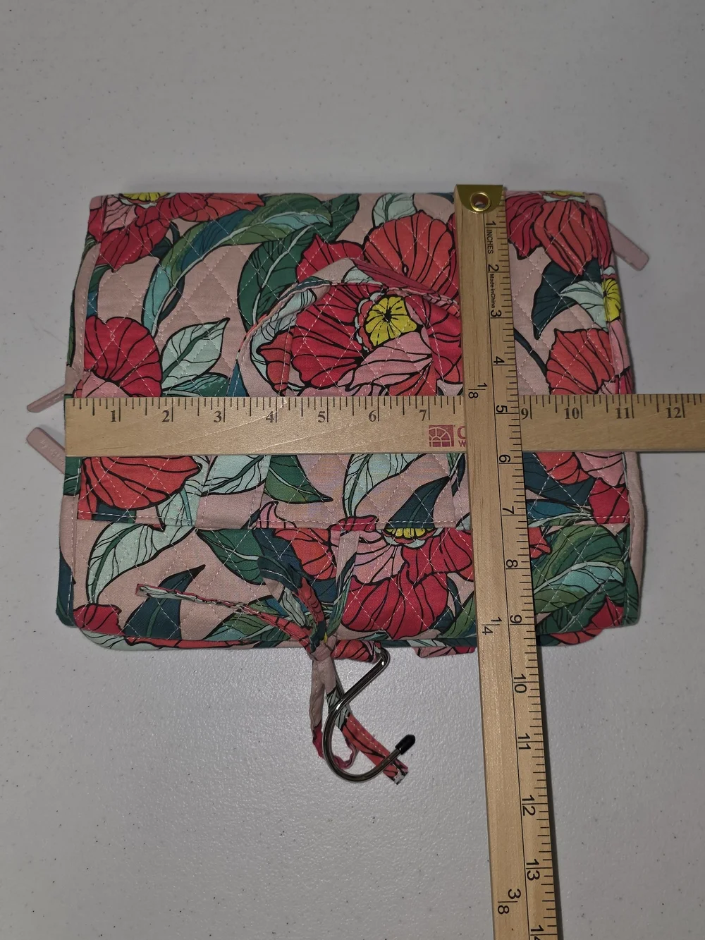Vera Bradley Hanging Travel Organizer Vintage Floral Quilted Cotton Makeup Bag